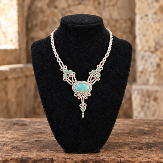 Fresh edit matching the display necklace’s central stone to the model image